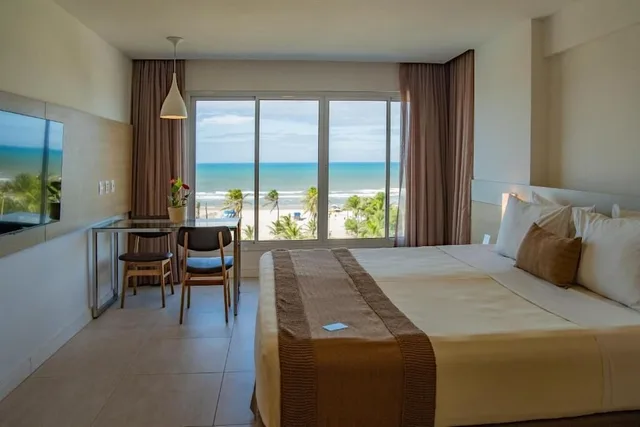 غرفة بسرير مزدوج أو سريرين منفصلين بإطلالة على البحر، Gran Mareiro Hotel 7/10