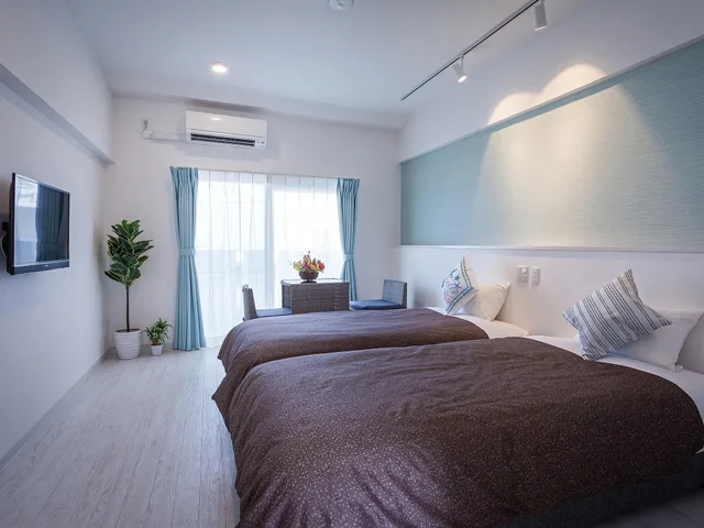 غرفة قياسية بسريرين منفصلين، Kariyushi Condominium Resort Yonabaru SUNRIZE OCEAN 1/2