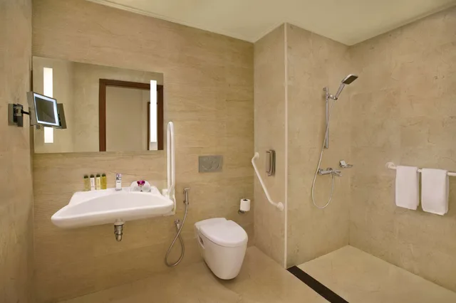 غرفة قياسية بسرير كينج لذوي الإعاقة، Double Tree by Hilton Resort and Spa Marjan Island 6/6