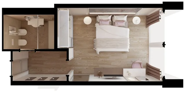 غرفة بسرير مزدوج أو سريرين منفصلين، Savoia Thermae Spa 10/10