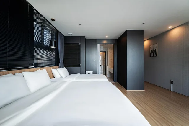 غرفة ديلوكس بسريرين منفصلين بإطلالة على البحر، Gwangalli Gray 193 Hotel 2/7