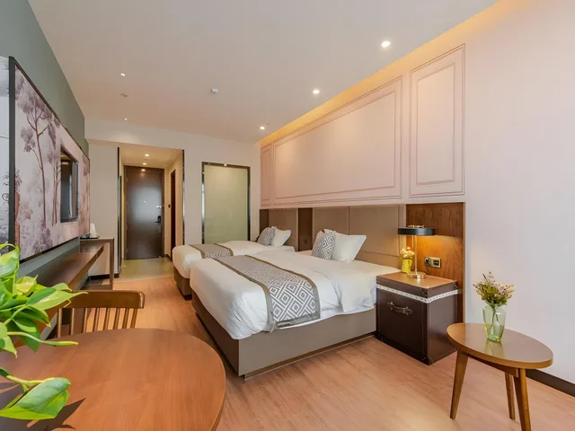 غرفة ديلوكس بسريرين منفصلين، Gem Hefei Qianshan North Road Phoenix Hotel 1/2