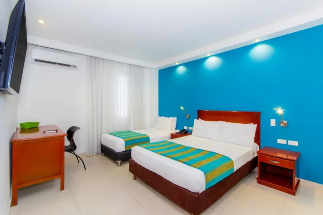 غرفة ثلاثية بسرير مزدوج وسرير فردي، Bocagrande Cartagena de Indias 5/10