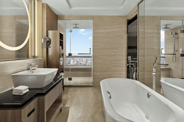 غرفة بسرير كينج بإطلالة على المدينة، Marriott Suzhou 3/3