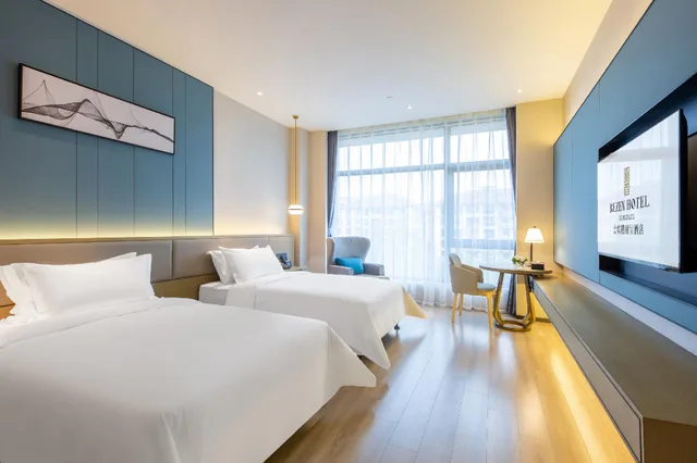 غرفة تنفيذية بسريرين منفصلين بإطلالة على البحيرة، Rezen Hotel Huibinlou Taizhou 1/2