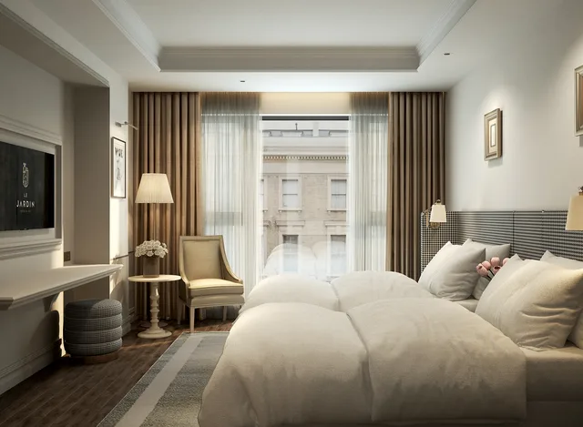 غرفة بسريرين منفصلين، Le Jardin Hotel Haute Couture 3/3