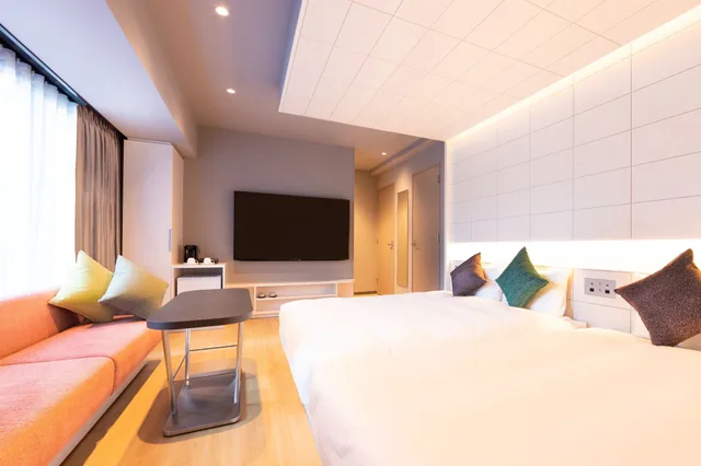 غرفة تنفيذية بسريرين كوين في طابق مرتفع، Karaksa Hotel Colors Tokyo Yaesu 7/9